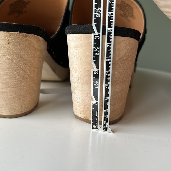 J. Crew Factory Black Mules with Wooden Heel - Picture 15 of 16